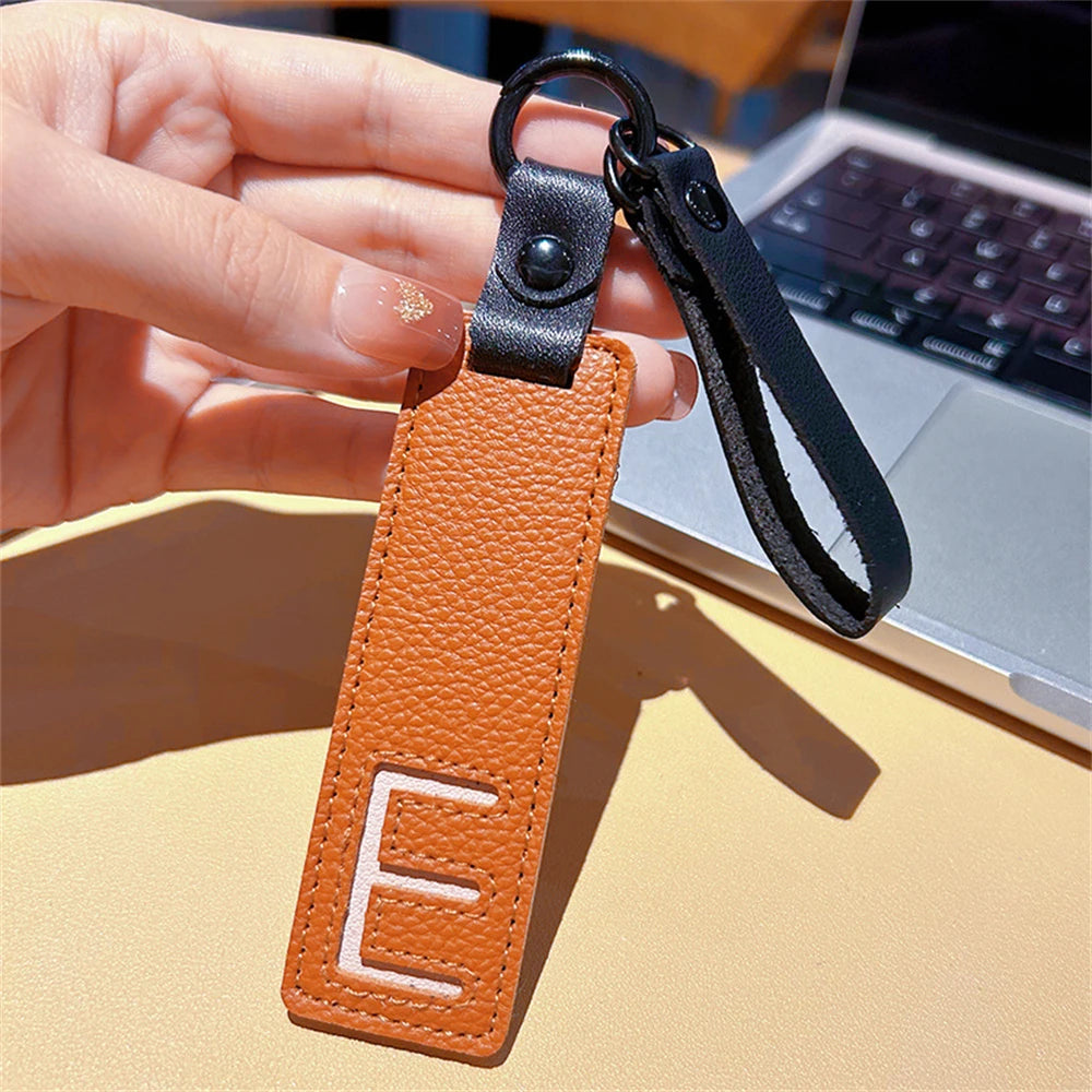 Custom Leather Initial Keychain