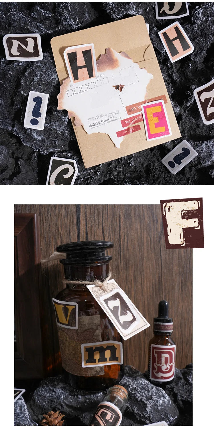 π β¨ Retro Ransom Letter Alphabet Stickers/46pcs β¨π°