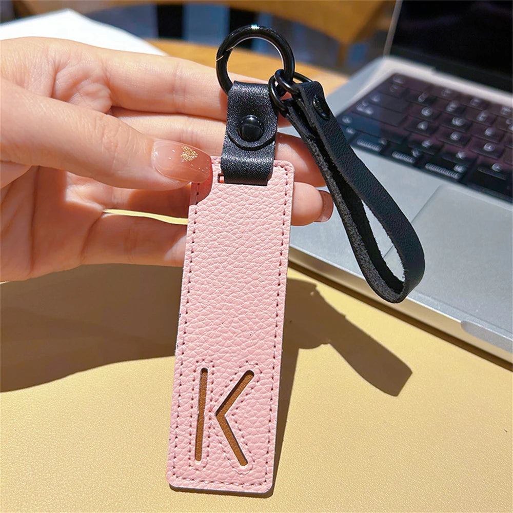 Custom Leather Initial Keychain