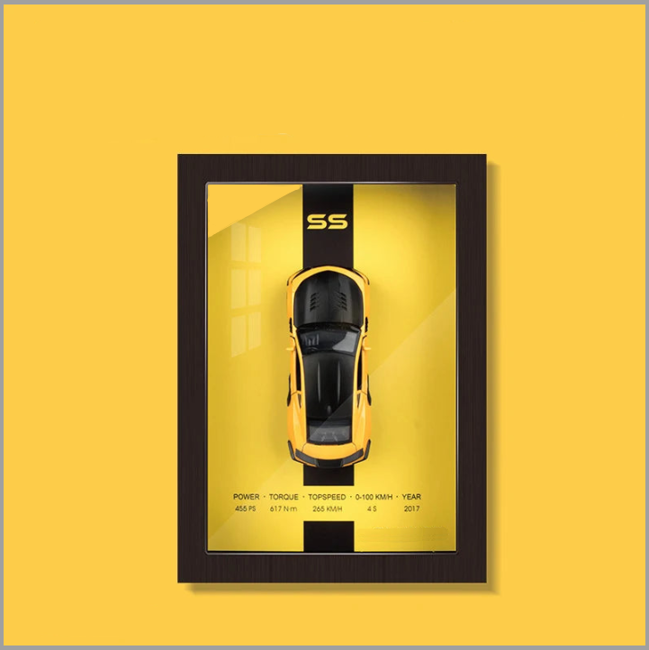 ๐ผ๏ธ 1:32 Framed 3D Sports Car Model โ Metal Racing Art for Display & Gifts ๐