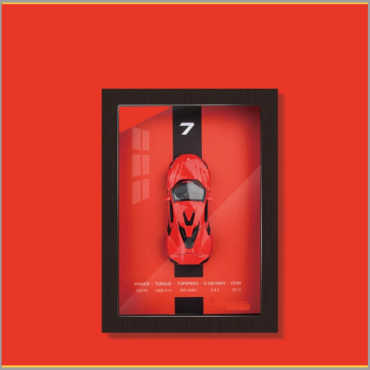 ๐ผ๏ธ 1:32 Framed 3D Sports Car Model โ Metal Racing Art for Display & Gifts ๐