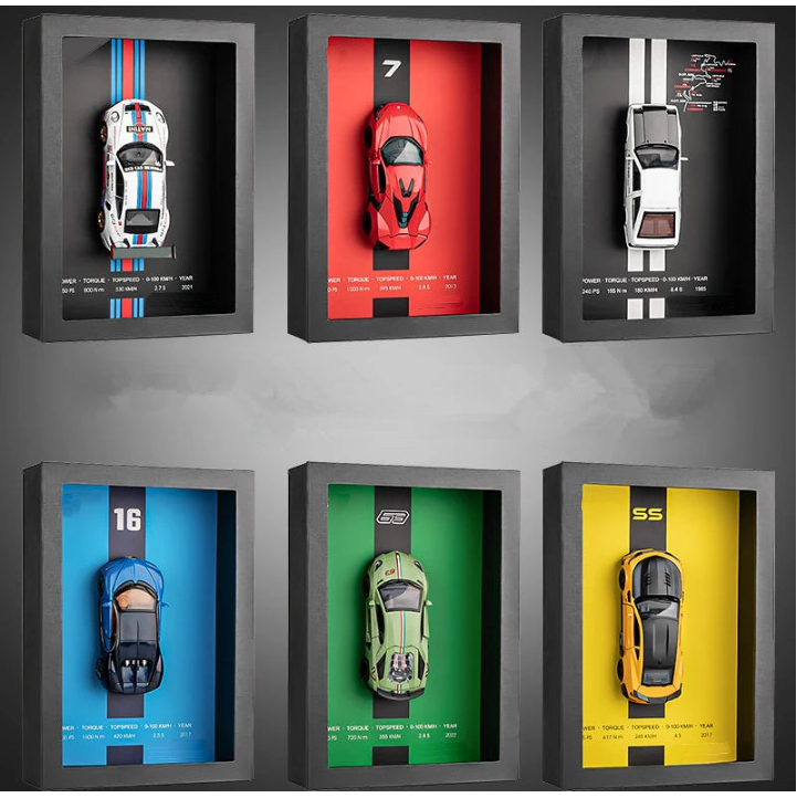 ๐ผ๏ธ 1:32 Framed 3D Sports Car Model โ Metal Racing Art for Display & Gifts ๐