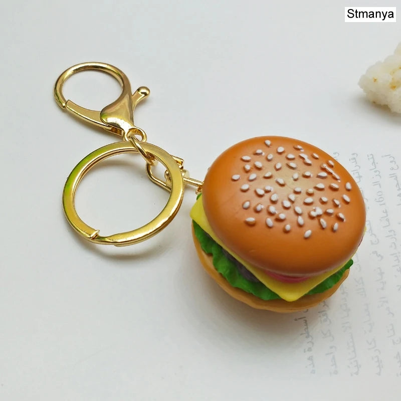 Cheesy Charm Burger Keychain