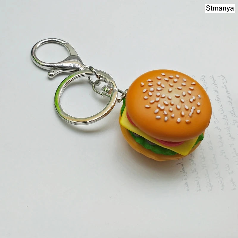 Cheesy Charm Burger Keychain