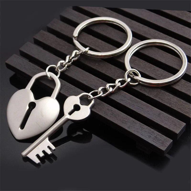 Love Lock Heart Keychain