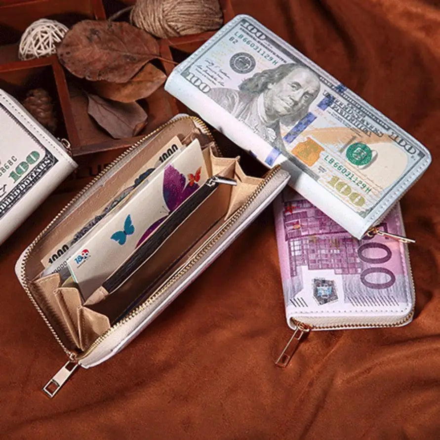 Money Print PU Leather Wallet