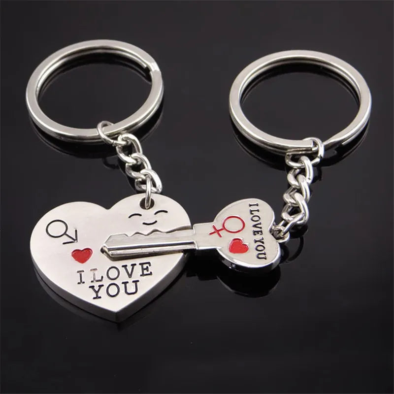 Love Lock Heart Keychain