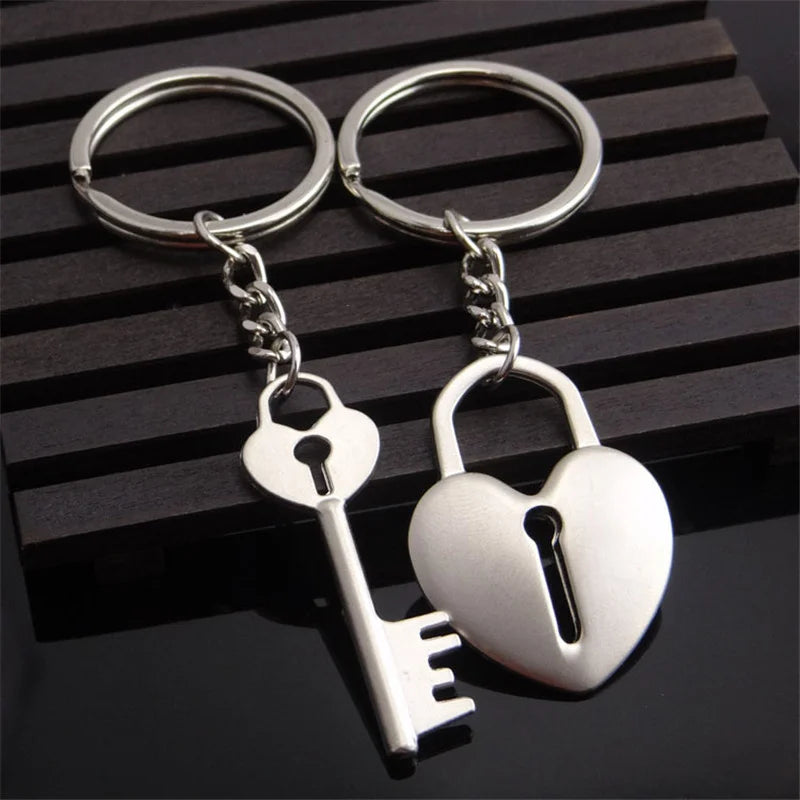 Love Lock Heart Keychain