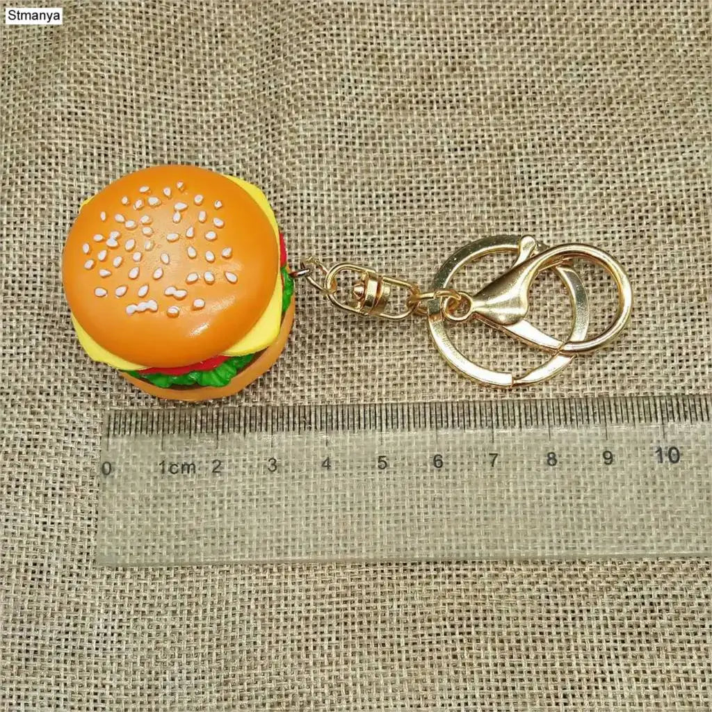 Cheesy Charm Burger Keychain