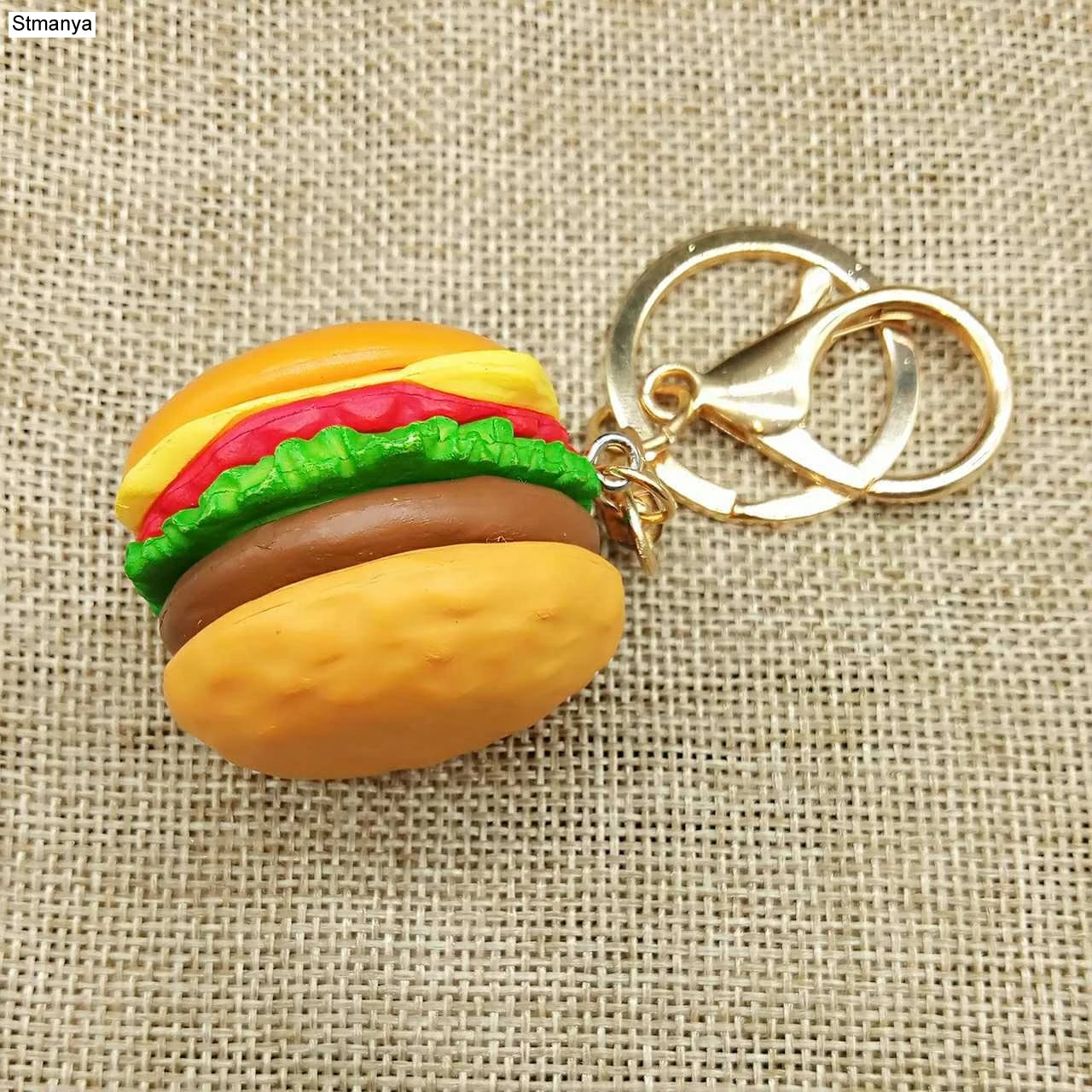 Cheesy Charm Burger Keychain