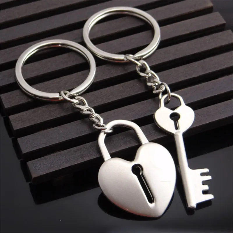 Love Lock Heart Keychain