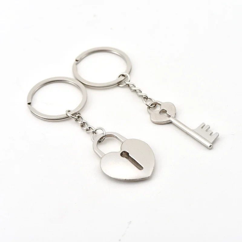 Love Lock Heart Keychain