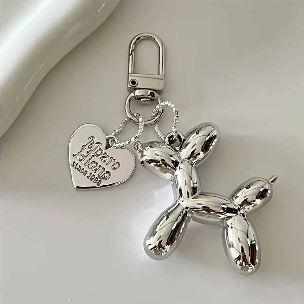 Metallic Ballon Dog Keychain