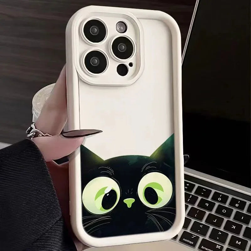 Cute Cartoon Black Cat iPhone Case