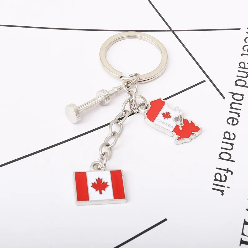 🌍 World Travel Souvenir Keychains – Canada, Germany, Italy