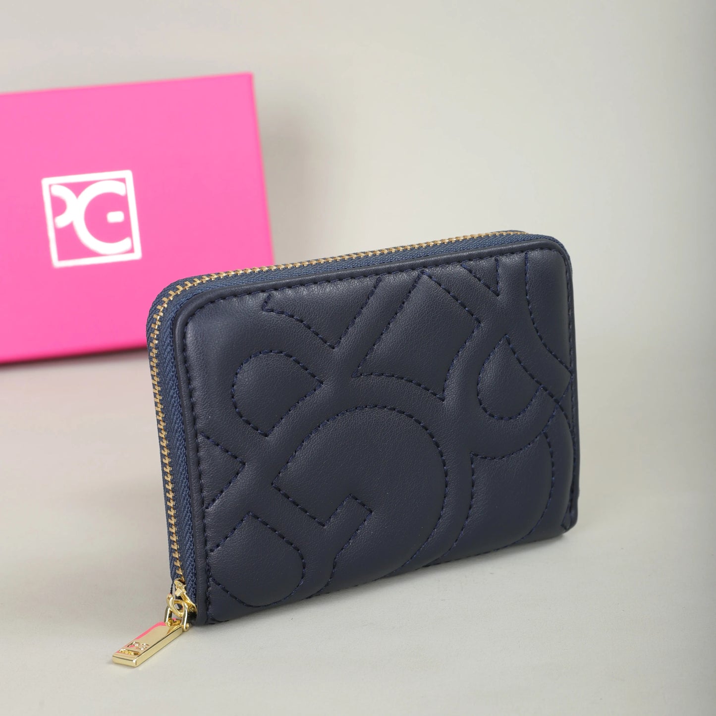 🖤 Quilted Midnight Blue Leather Wallet – Chic & Compact