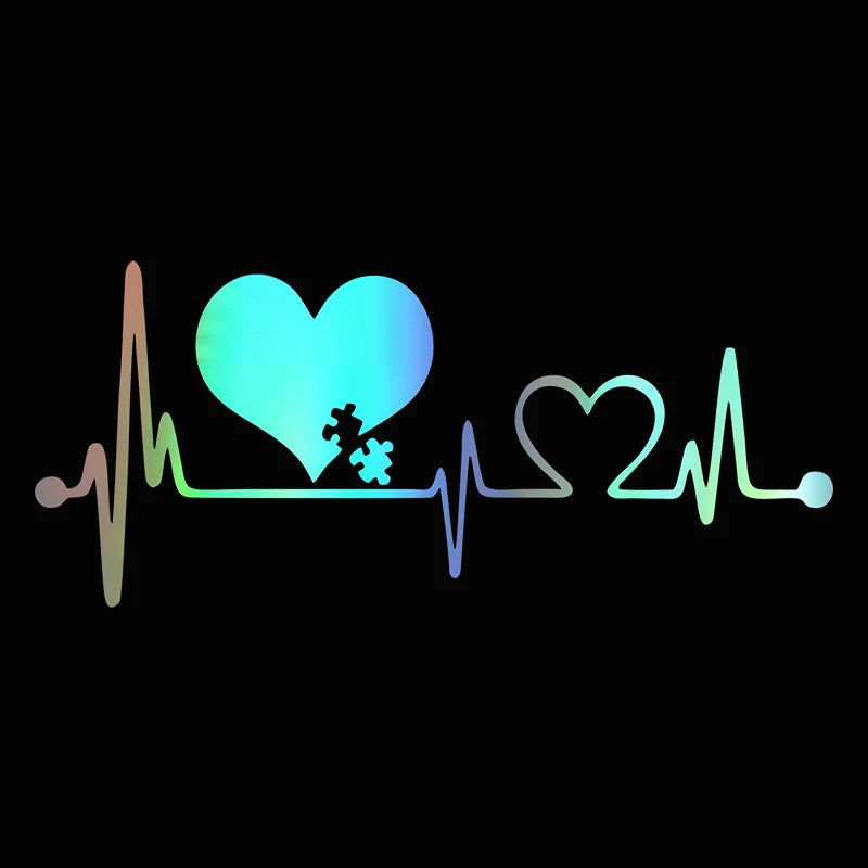 🌈 Colorful Heartbeat Dog Car Sticker – Love for Pets on the Go 🐾💖