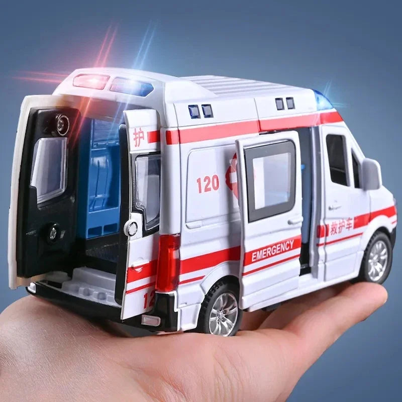 1:32 Alloy Emergency & Luxury Vehicle Model – Lights, Sounds & Pull Back Action