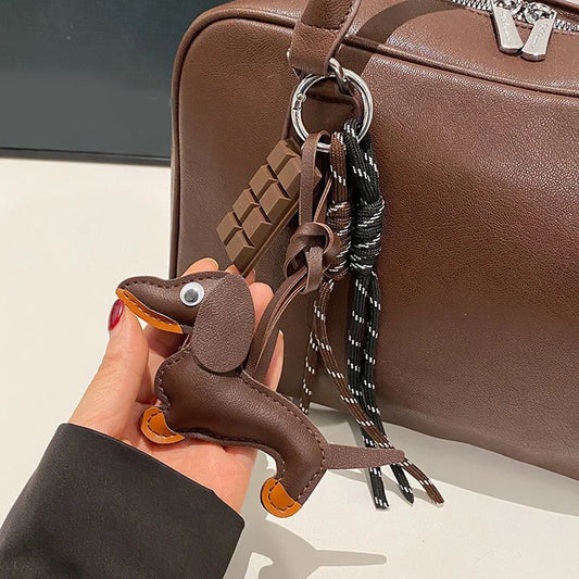 🐶 Cute Dachshund Dog Keychain Lanyard – Funny Pet Bag Charm 🎁