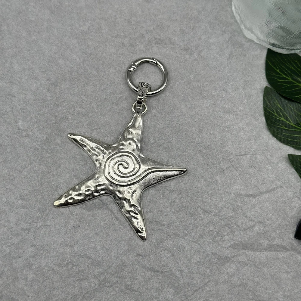 🧜‍♂️ Starfish Spiral Keychain – Ocean Vibes Accessory 🌊✨