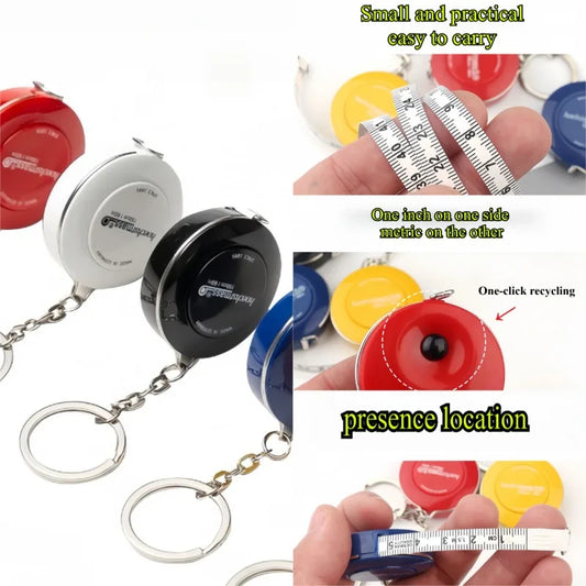📏 Mini Tape Measure Keychain – Dual Side Metric & Inch 🎯