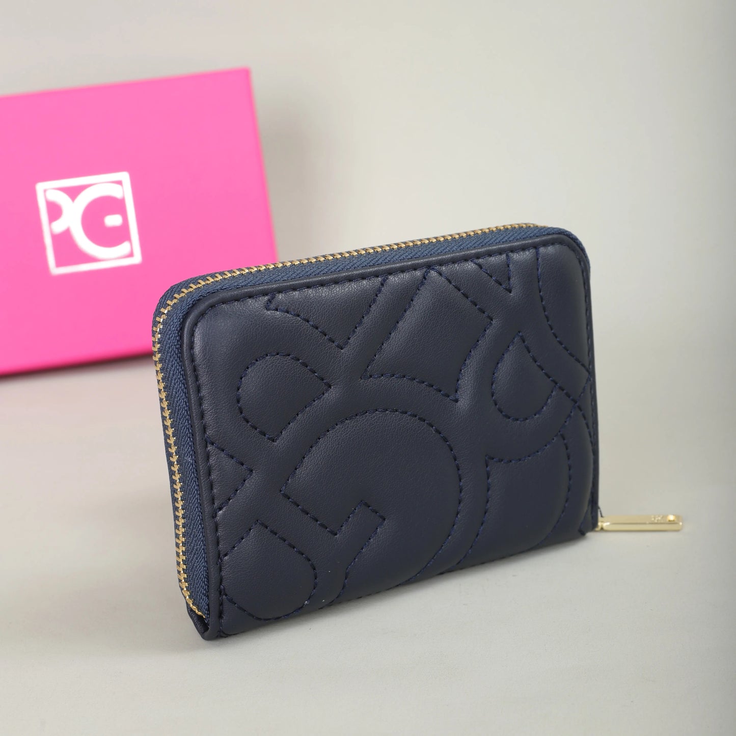 🖤 Quilted Midnight Blue Leather Wallet – Chic & Compact