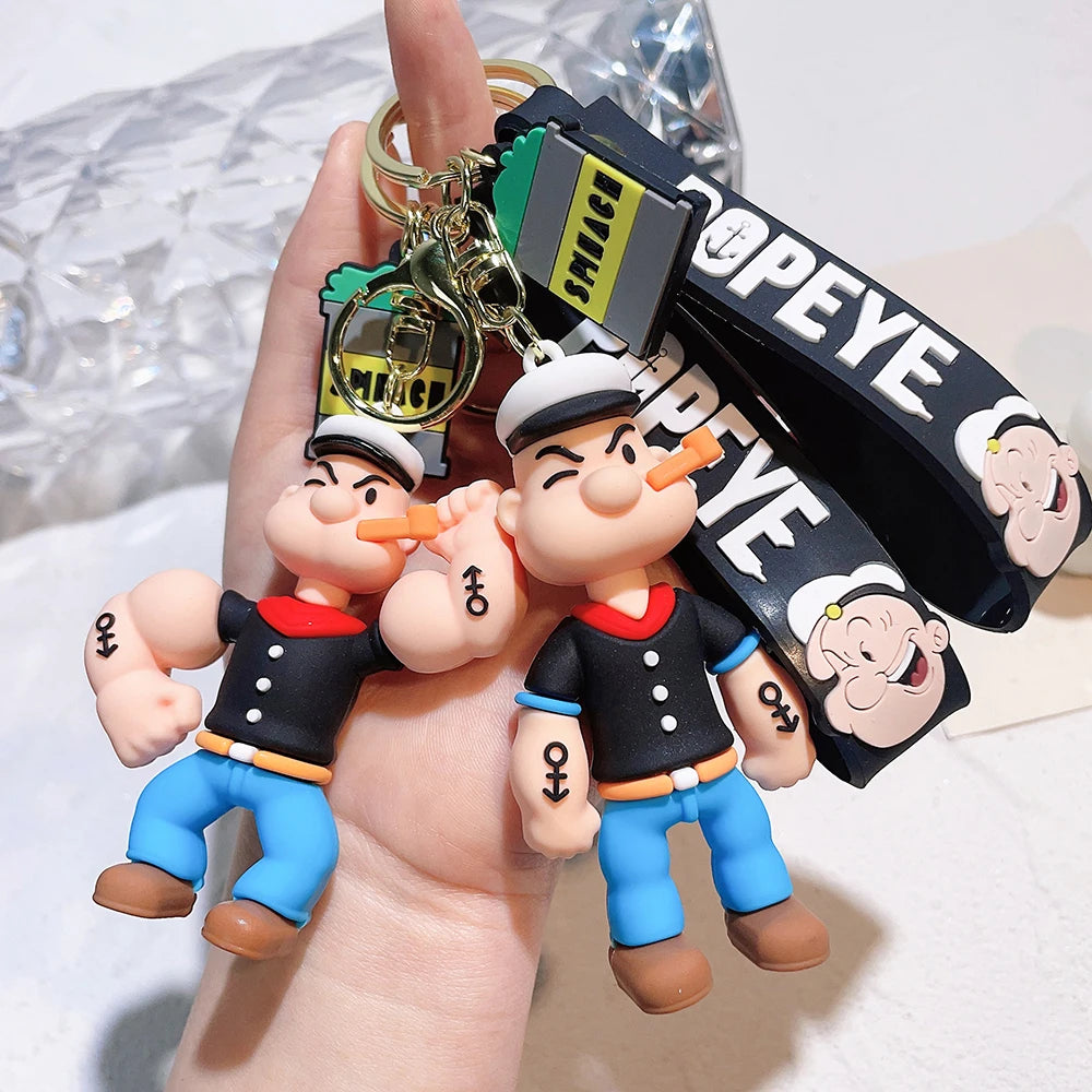 Popeye Cartoon Keychain Figure – Classic Collectible Gift