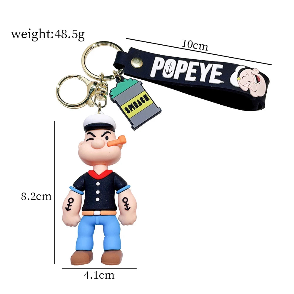 Popeye Cartoon Keychain Figure – Classic Collectible Gift