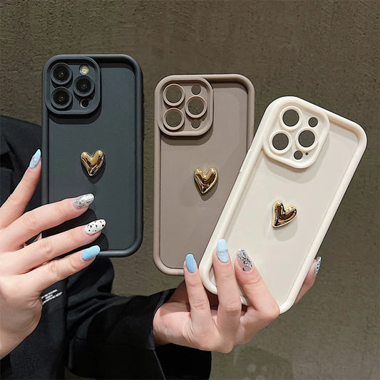 💖 Soft Matte Heart Case – Cute & Protective for Your iPhone