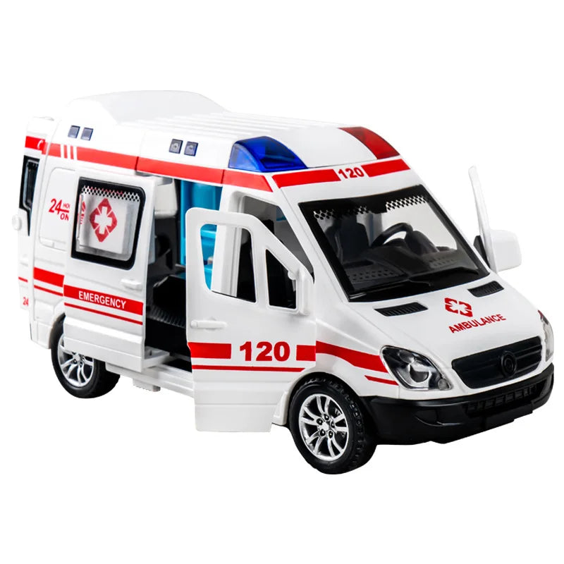 1:32 Alloy Emergency & Luxury Vehicle Model – Lights, Sounds & Pull Back Action