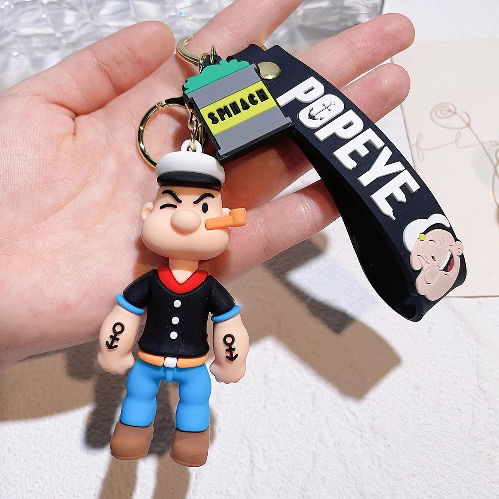 Popeye Cartoon Keychain Figure – Classic Collectible Gift