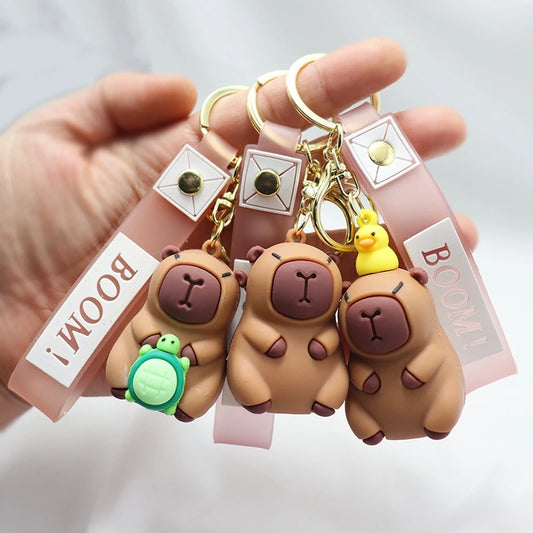 🌟🧸 Cute Capybara Buddy Keychains 🐶🐢🦆🐊
