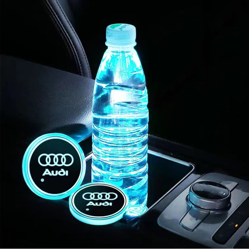 LED Luminous Car Cup Holder Coasters – Audi Edition