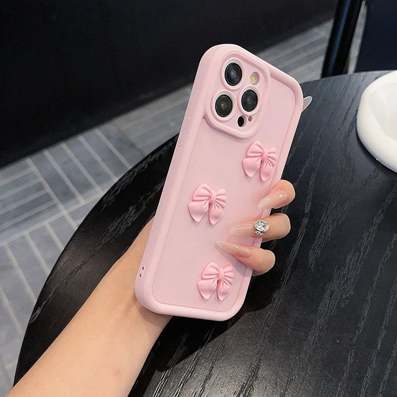 3D Pink Bow Tie Phone Case