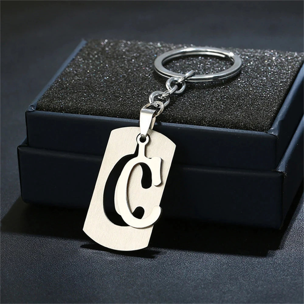 Stainless Steel A-Z Letters Keychain