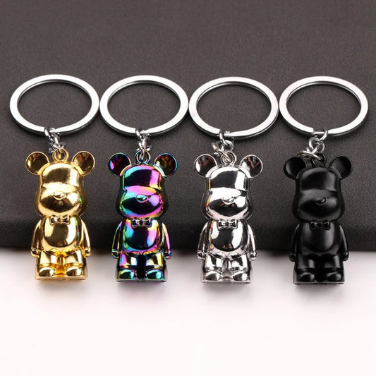 ✨ Stylish Bear Keychain – Metallic Charm with Personality 🐻