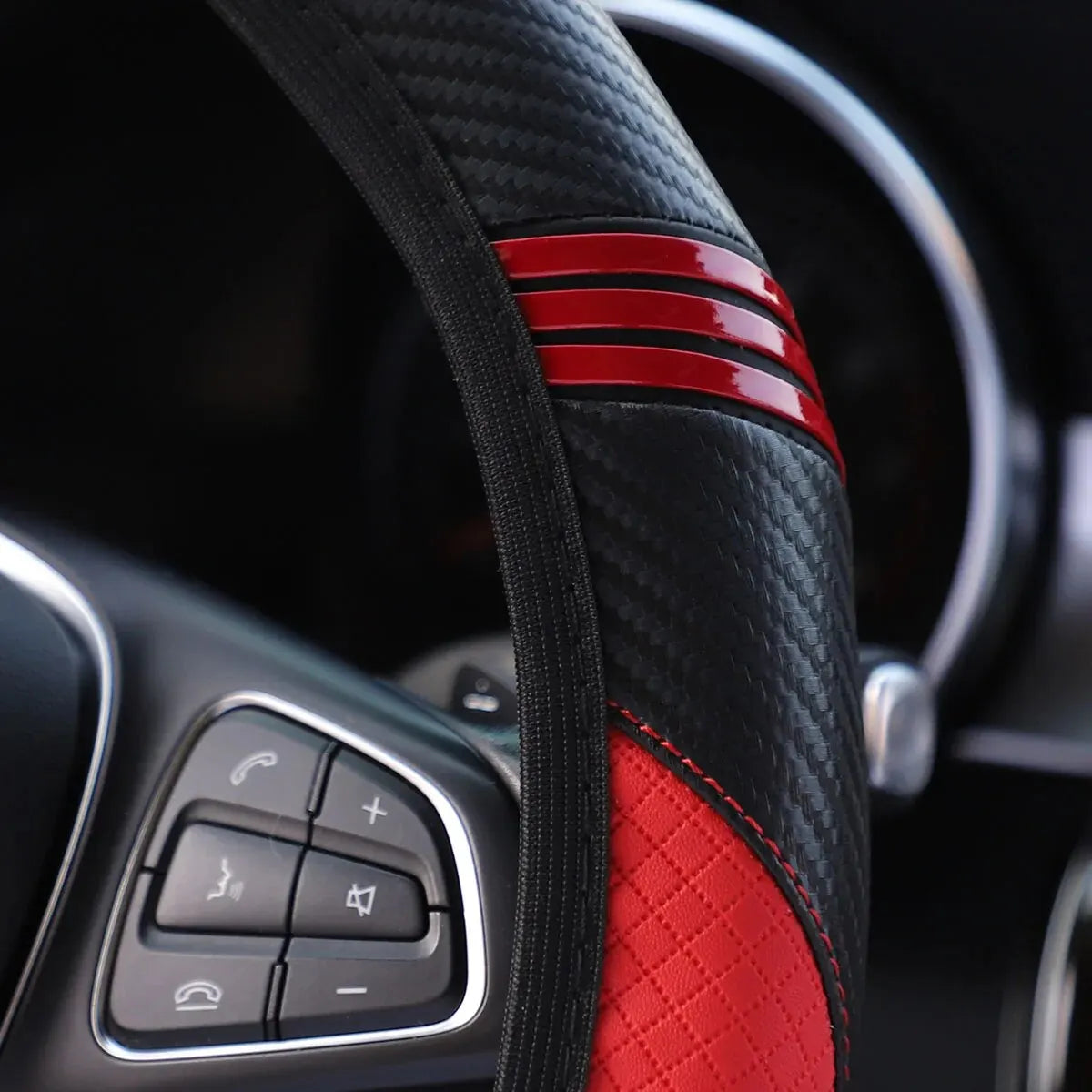 Carbon Fiber Sport Steering Wheel Cover