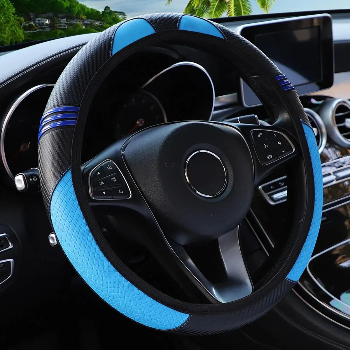 Carbon Fiber Sport Steering Wheel Cover