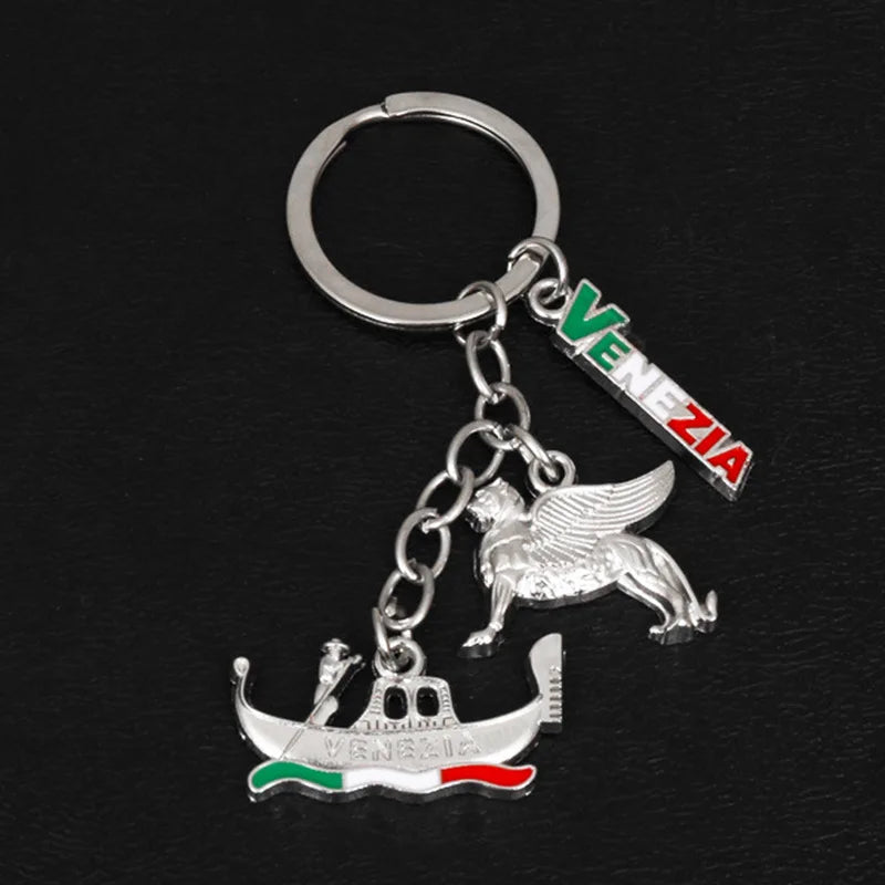 🌍 World Travel Souvenir Keychains – Canada, Germany, Italy