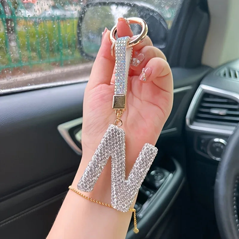 ✨ Sparkling Letter Keychain – Rhinestone Initial Charm ✨