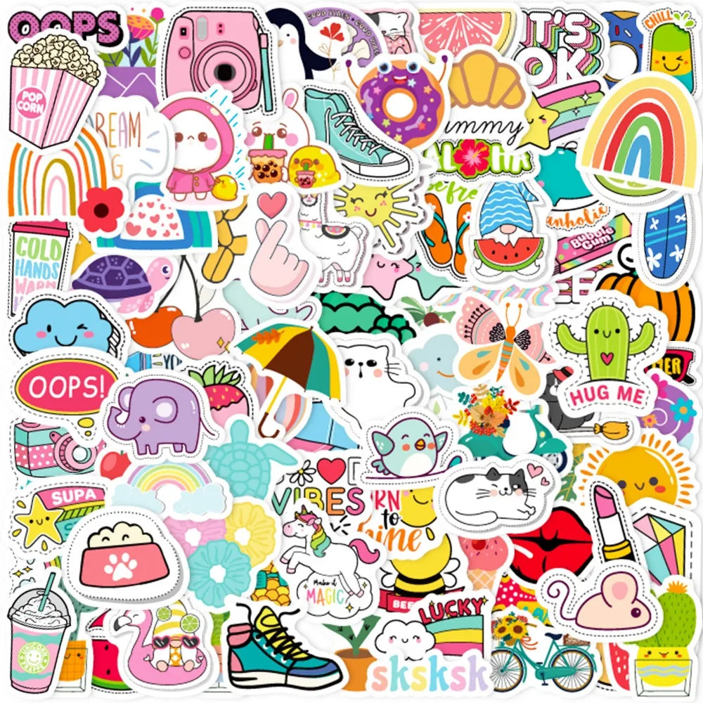 🌈✨ Whimsical Kawaii Sticker Pack/100pcs ✨🌈