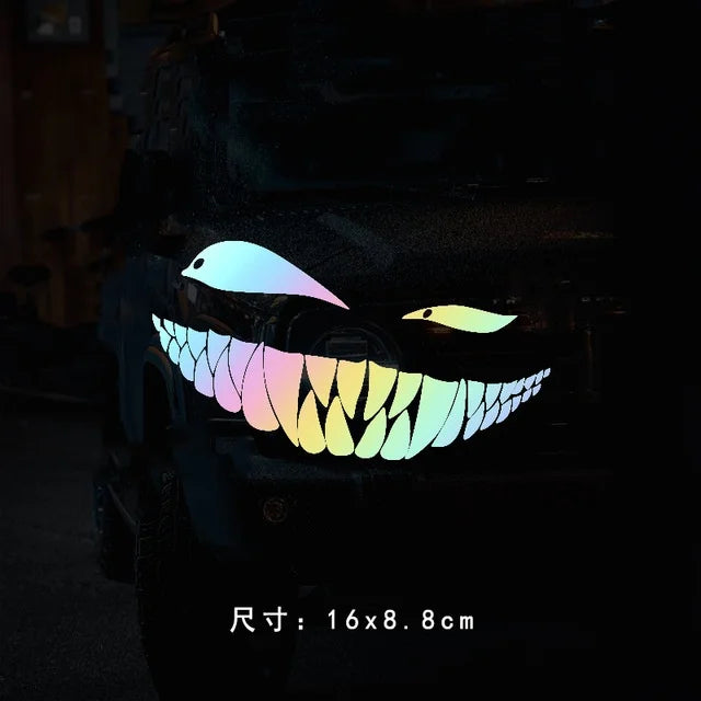 Reflective Evil Grin Car Decal