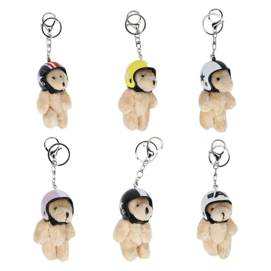 Teddy Bear Keychain with Helmet – Adorable & Adventurous! 🧸🏍️