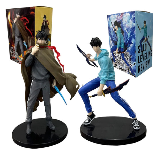 ⚔️ Solo Leveling Anime Figure Set – Sung Jin-Woo &amp; Shadow Soldier 🌑🖤