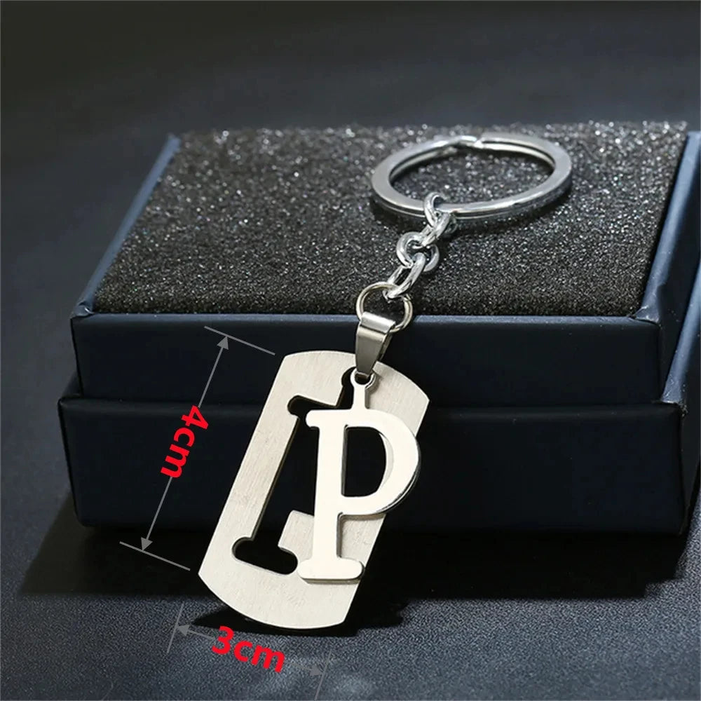 Stainless Steel A-Z Letters Keychain