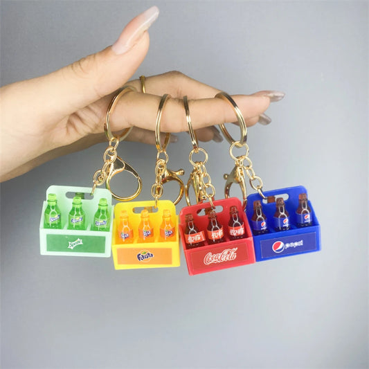 🥤✨ Mini Soda Crate Keychain – Coca Cola, Pepsi, Sprite & More!