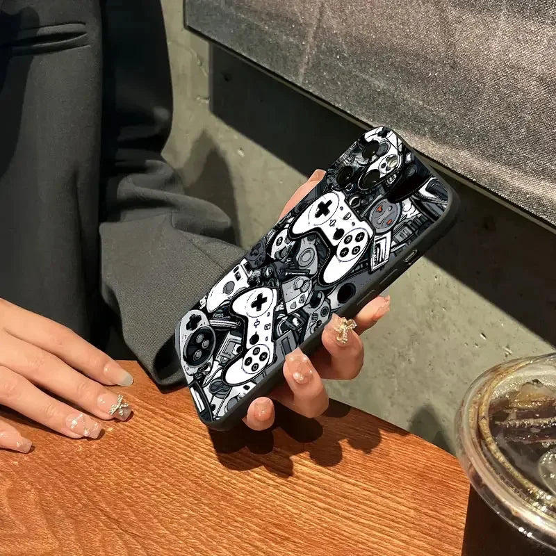 Gamer-Themed Half-Wrapped Phone Case