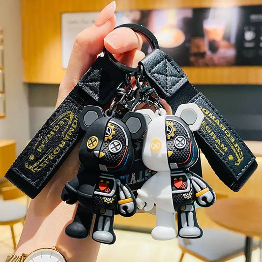 🧸 Cyber Bear Keychain – Futuristic Style with Personality!