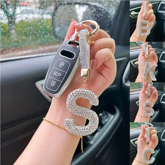✨ Sparkling Letter Keychain – Rhinestone Initial Charm ✨