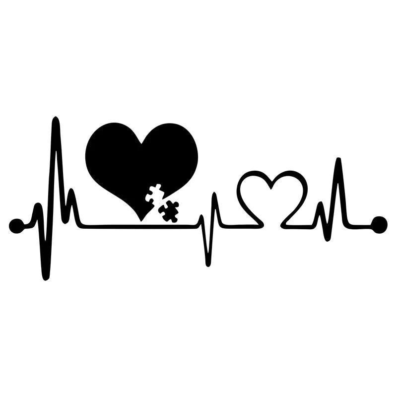 🌈 Colorful Heartbeat Dog Car Sticker – Love for Pets on the Go 🐾💖